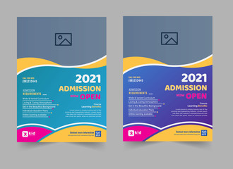 Creative style admission flyer template for school, college, university, coaching center vector design