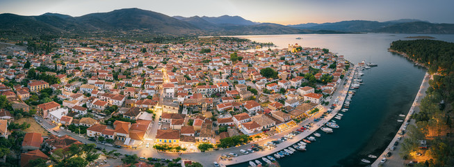 Aerial view of Galaxidi (Galaxeidi) in the southern part of Phocis, Greece