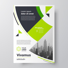 Circles Flyer green color cover template