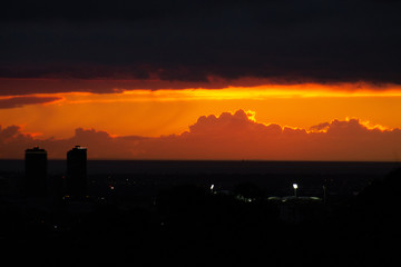 Adelaide Orange City Sunset From Lookout