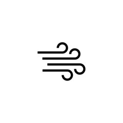 Wind icon  in black line style icon, style isolated on white background