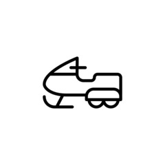 Snow racer icon  in black line style icon, style isolated on white background