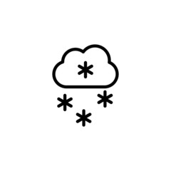 Snowfall icon  in black line style icon, style isolated on white background