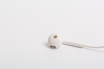 Mobile phone headset on white background

