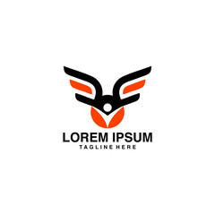 Happy People With Wings Logo Vector Icon Illustration