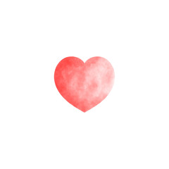 Obraz premium Beautiful watercolor red heart style texture. Romantic Heart for valentine's day, Heart icon design isolated on white background