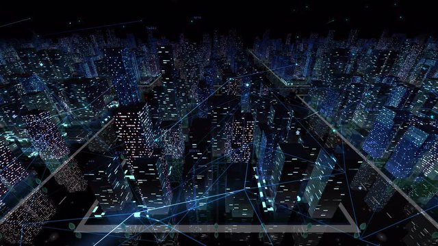 Digital City Network Building Technology Communication Data Business Background