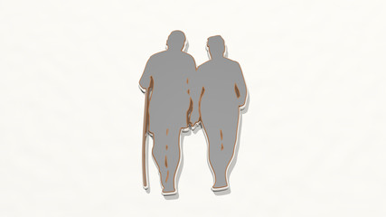 lovers 3D drawing icon. 3D illustration. couple and background