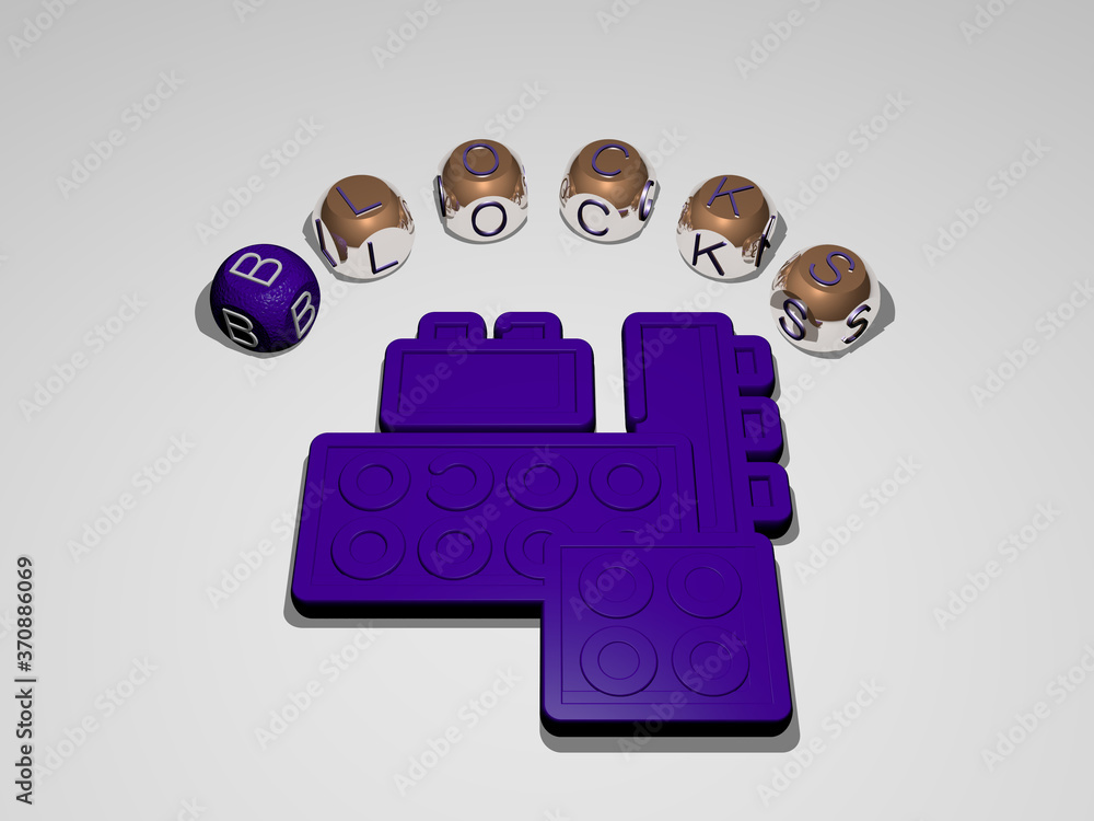 Poster blocks circular text of separate letters around the 3d icon. 3d illustration. background and abstrac