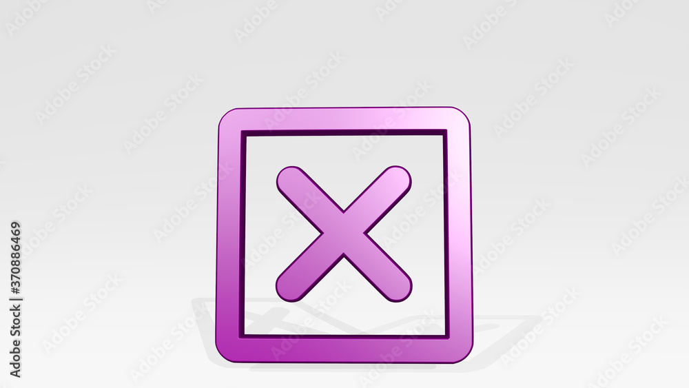 Poster remove square alternate 3d icon casting shadow. 3d illustration. background and sign