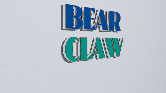 bear claw text on the wall. 3D illustration. animal and background
