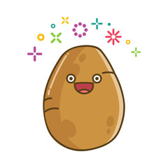 Fototapeta premium kawaii smiling potato cartoon illustration