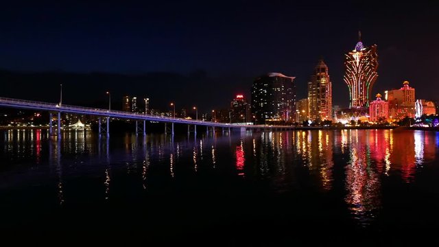 Building and the skyline of Macau city 