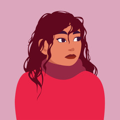 Portrait of a girl in a thick sweater