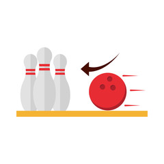 bowling club sport and leisure game flat icon design