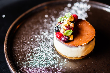 Amaretto cheesecake closeup