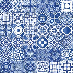 Fototapeta premium Ethnic ceramic tiles in portuguese azulejo.