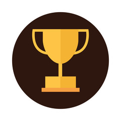 trophy award sport competition block flat icon design