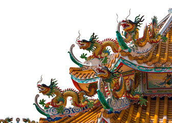 Fototapeta na wymiar ColorfulColorful chinese dragon isolated on white background