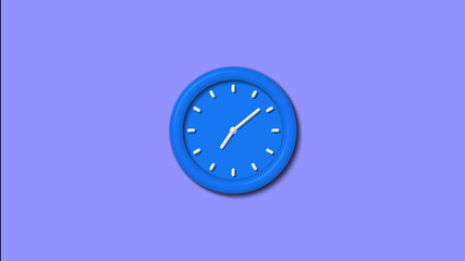 12 hours counting down 3d wall clock icon on blue light background,Clock icon