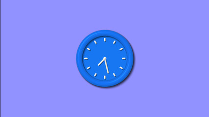 12 hours counting down 3d wall clock icon on blue light background,Clock icon