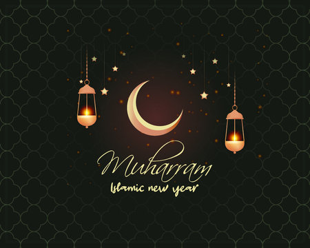 festive concept background for Islamic festival-Islamic new year, new Hijari year- happy muharram vector illustration 
