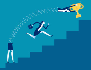 Business person and spring body. Business vector concept