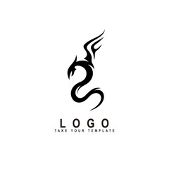 dragon logo, fantasy animal design template