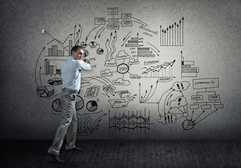 Businessman playing golf