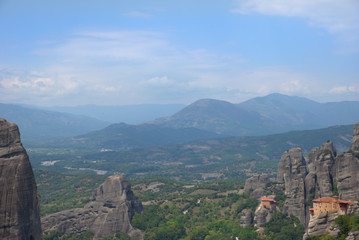  8/10/2020 Greece , Trikala city , location Meteora . A unique phenomenon of huge rocks and Byzantine
