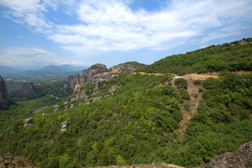 Fototapeta premium 8/10/2020 Greece , Trikala city , location Meteora . A unique phenomenon of huge rocks and Byzantine