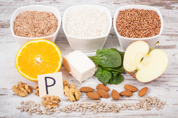 Healthy food as minerals, vitamin P and dietary fiber