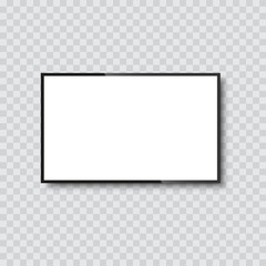 Obraz premium Realistic TV screen on transparent background. Vector illustration.