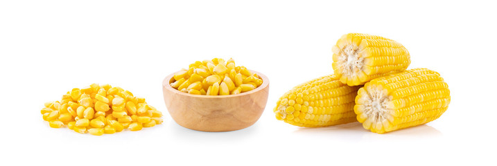 sweet corn on white background