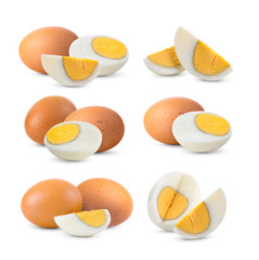 boiled egg isolated on white background