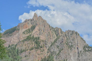 Fototapeta na wymiar The stunning rock formation of Wetterhorn Peak in Hindsdale County, Colorado