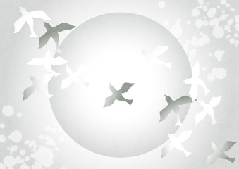 小鳥をモチーフにデザインした背景素材