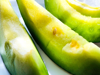 green melon slices