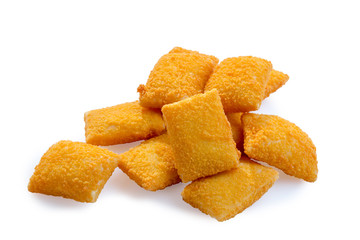 cheese pads in batter. isolated.