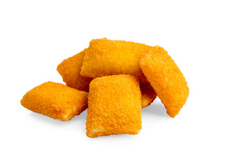 cheese pads in batter. isolated.