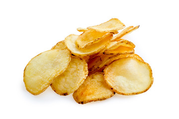 deep-fried potato slices. isolated.