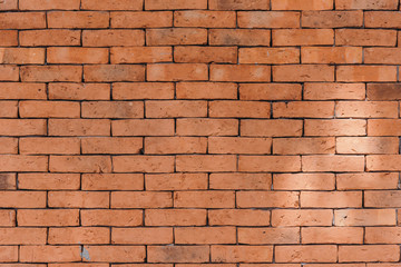 Orange brick wall texture with sunlight 