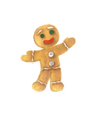 Hand draw illustration. Watercolor picture. Christmas concept. Gingerbread. Aroma. Isolated. Art.