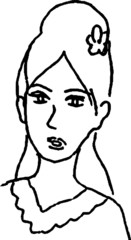 vector illustration woman face black and white