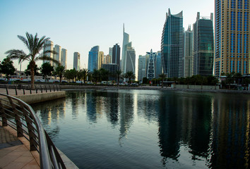 Fototapeta na wymiar View of a skyscrapers in Jumeirah Lake towers area. Dubai.