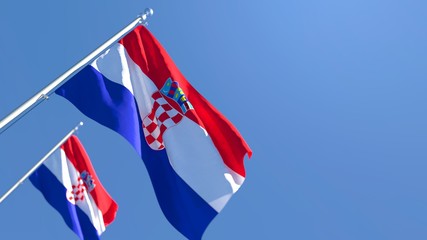 Fototapeta premium 3D rendering of the national flag of Croatia waving in the wind