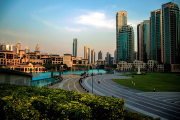 Fototapeta premium Downtown area in Dubai, View from Dubai mall.