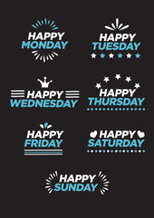 Fototapeta premium Concept art design with word monday, tuesday, wednesday, thursday, friday, saturday, sunday.