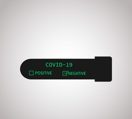 Test tube with blood sample for COVID-19, Coronavirus test.negative test result Coronavirus Covid-19. Vector illustration.