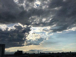 Fototapeta na wymiar 夕陽と雲